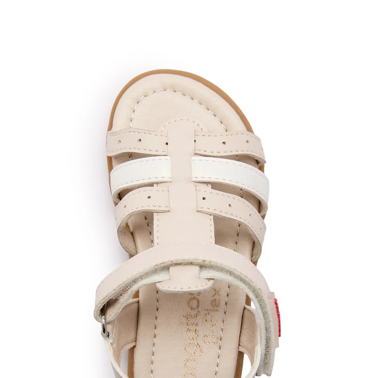 Sandalias Abiertas de Niña Brillantes Respetuosas Goflex en Beige