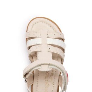 Sandalias Abiertas de Niña Brillantes Respetuosas Goflex en Beige