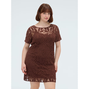 Fiorella Rubino - Vestito corto crochet - Marrone
