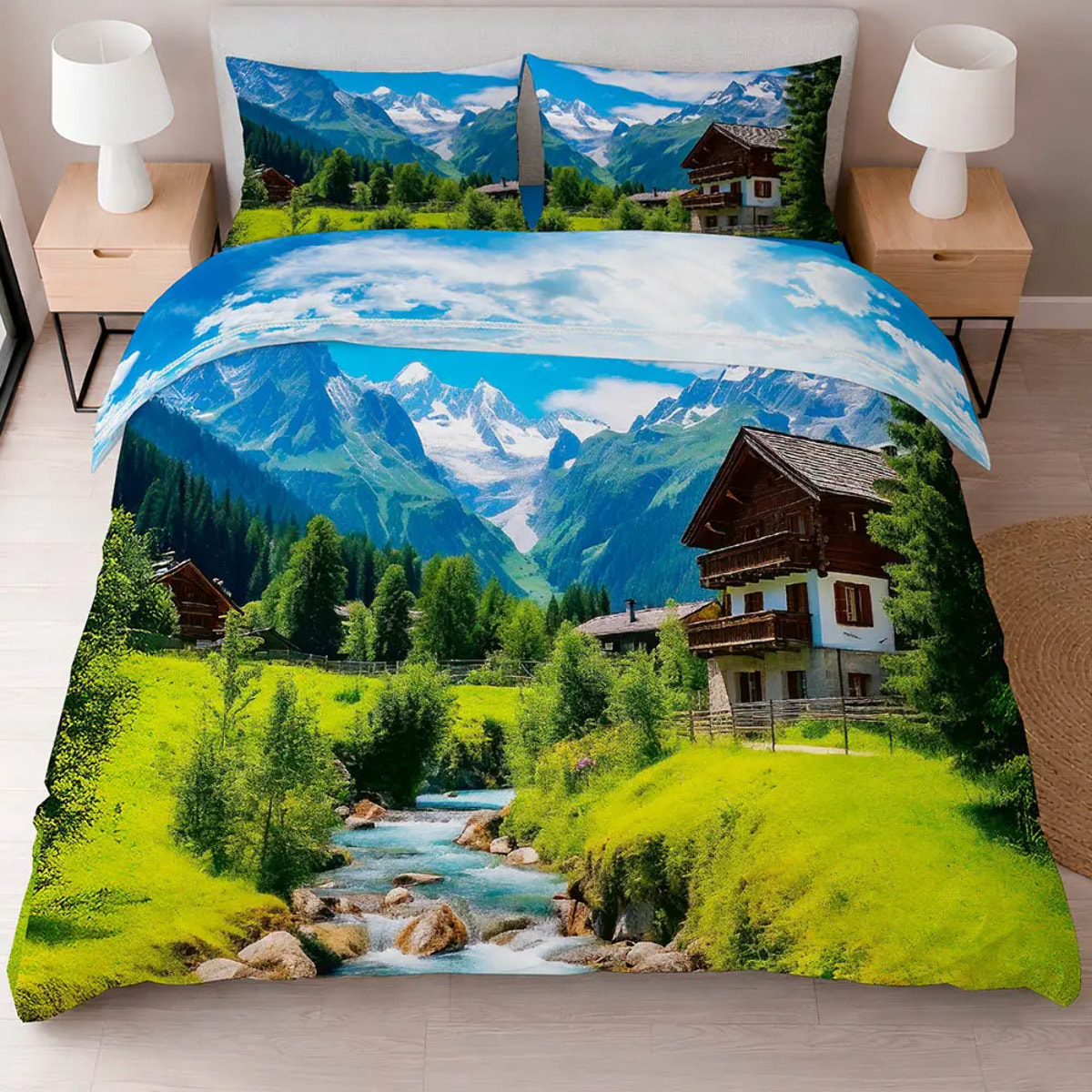 Completo Lenzuola RUSCELLO 100% Cotone e Made in Italy con stampa digitale HD