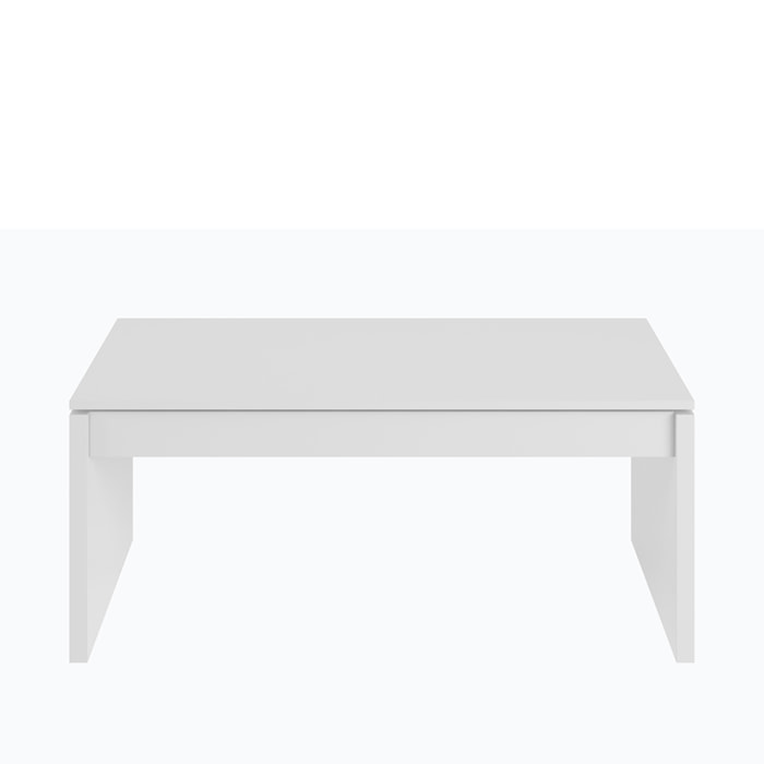 Mesa Centro Elevable 43x102x50 Cm Blanco Brillo
