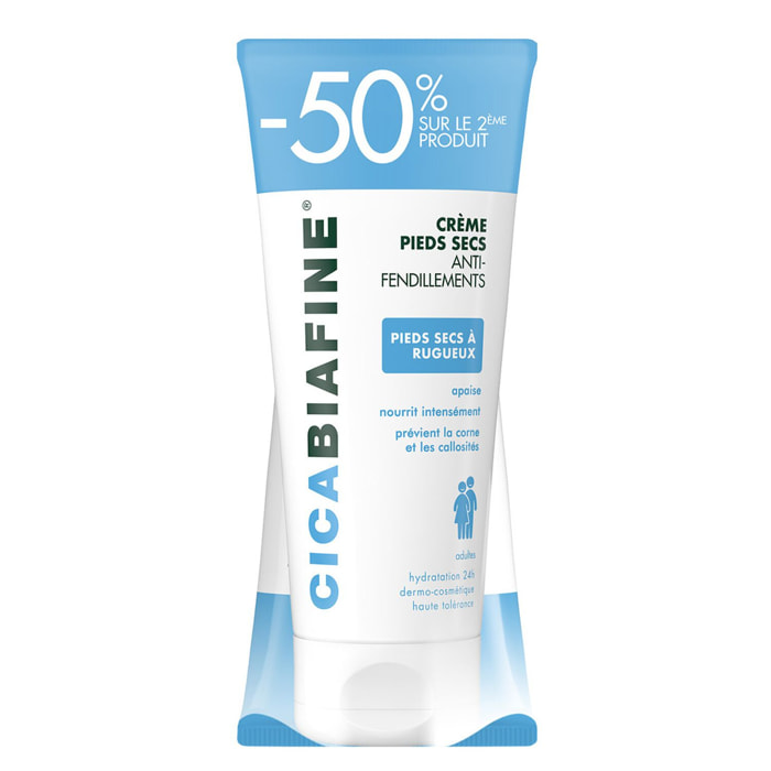 Crème Pieds - Duo Crèmes Pieds Secs Anti-Fendillements 2x100ml