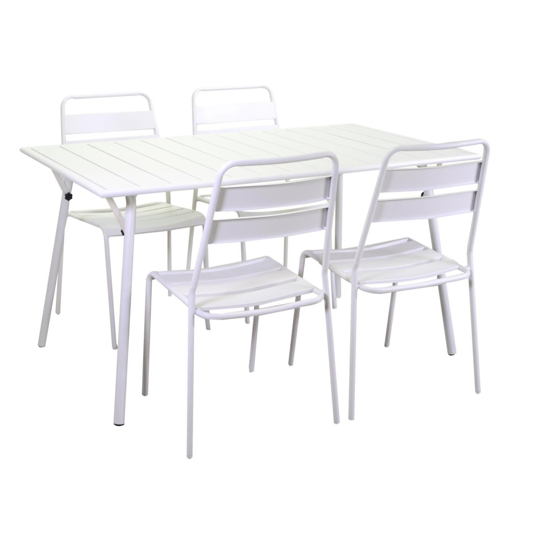 Tavolo pieghevole Rovigo Vacchetti in metallo bianco rettangolare cm140x80h74