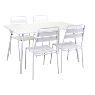 Tavolo pieghevole Rovigo Vacchetti in metallo bianco rettangolare cm140x80h74