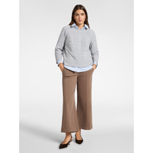 Elena Mirò - Pantalones marineros cropped - Marrón