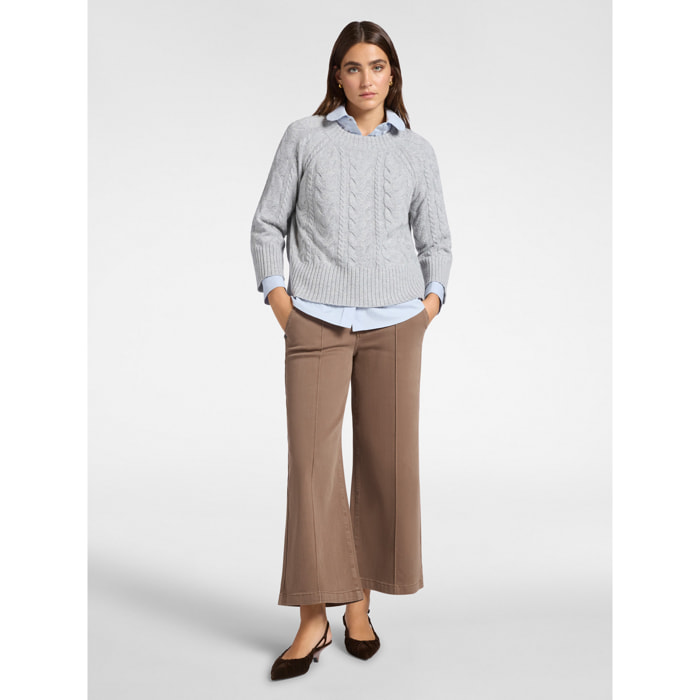 Elena Mirò - Pantalones marineros cropped - Marrón