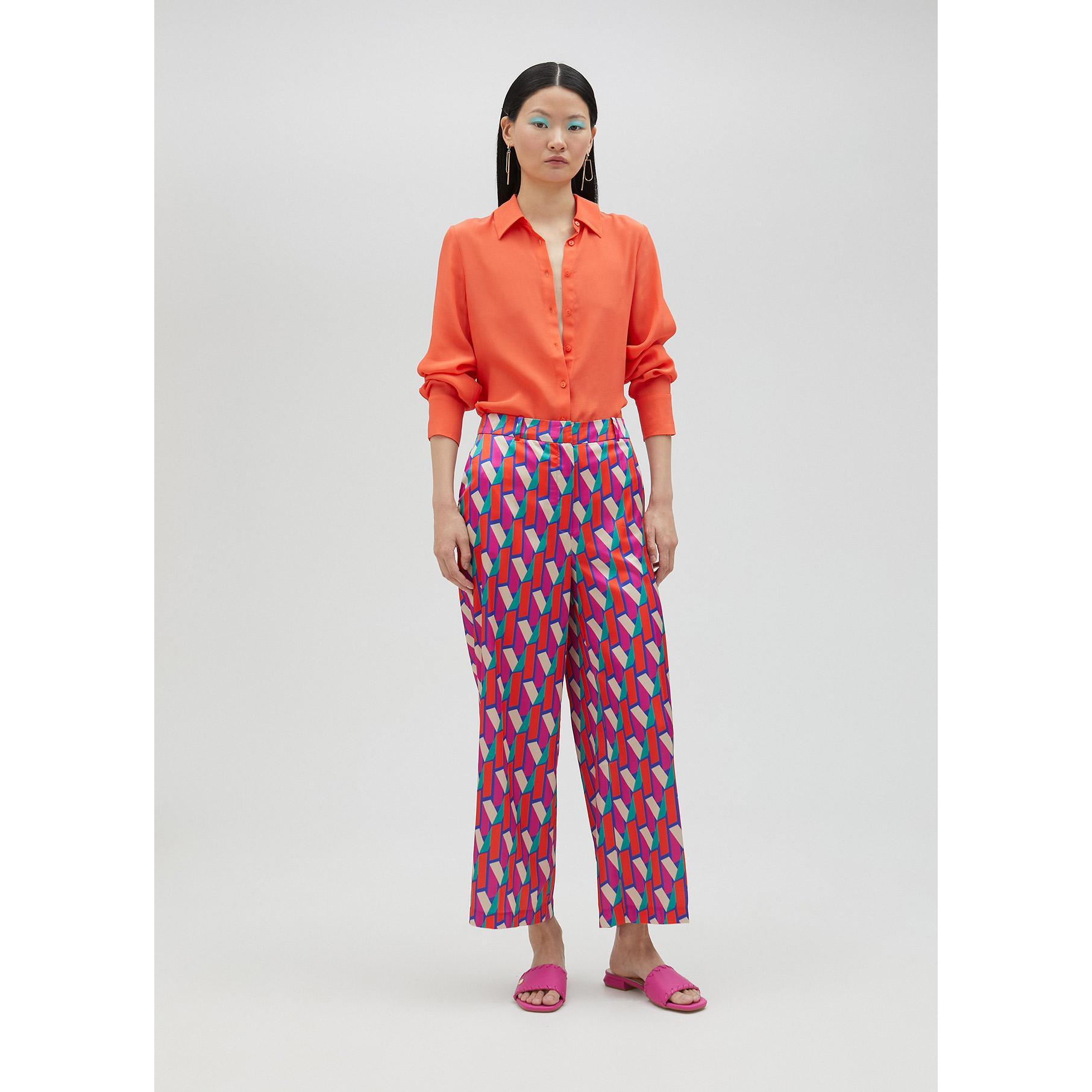 Pantaloni palazzo logo multicolore