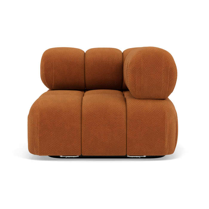 Ruby - module d'assise d'angle droit en velours texturé - Terracotta