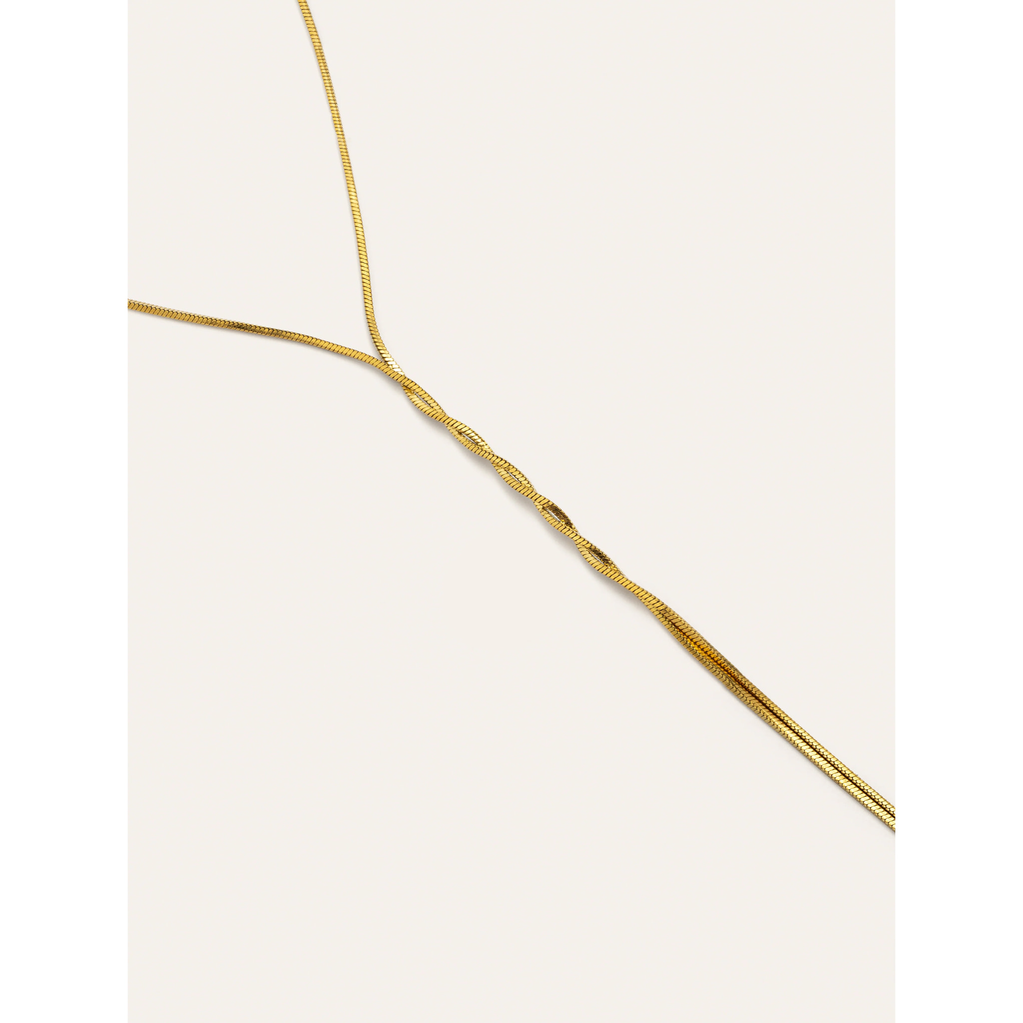 Collana Y Fine Tressia Acciao Placcato Oro