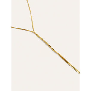 Collana Y Fine Tressia Acciao Placcato Oro