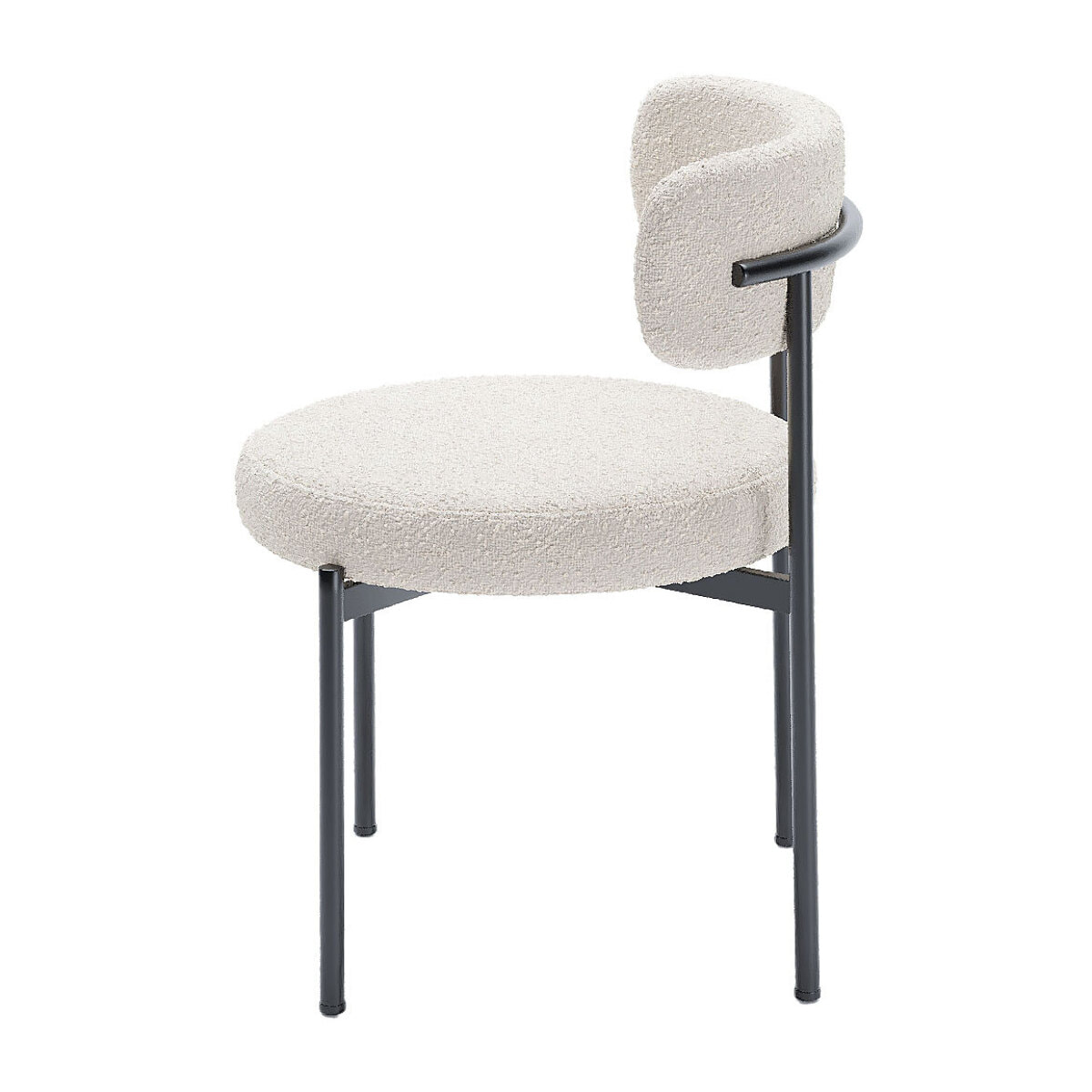 Lot de 2 chaises de table bouclette blanche