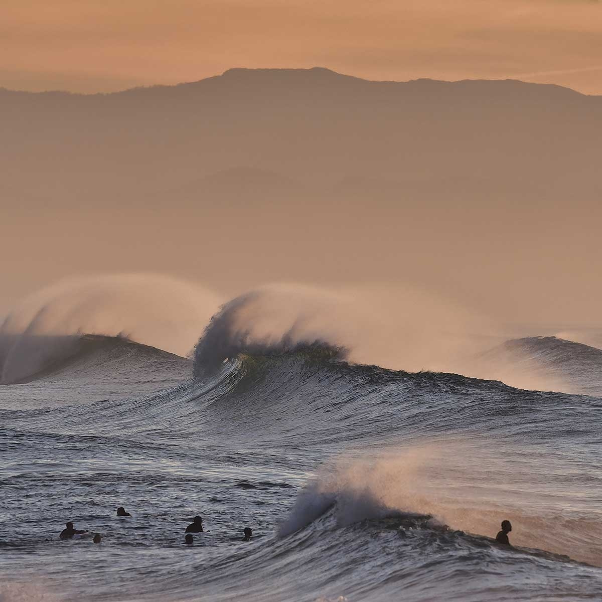 Tableau plage hossegor mouettes au pic Toile imprimée