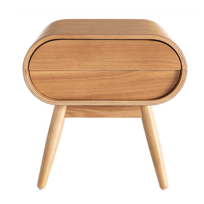 Table de chevet avec tiroir vintage bois clair BJORG
