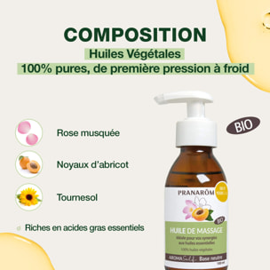 Pranarom - Huile de massage - Bio - 100 ml