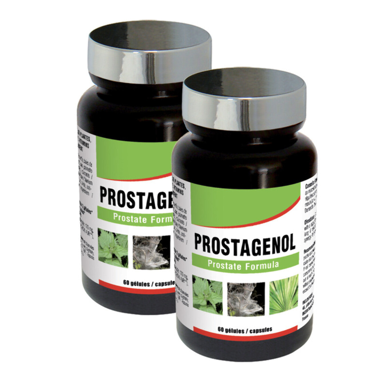 NUTRI EXPERT - Prostagenol - Confort urinaire et maintien du fonctionnement de la prostate - 60 gélules végétales - Lot de 2 produits