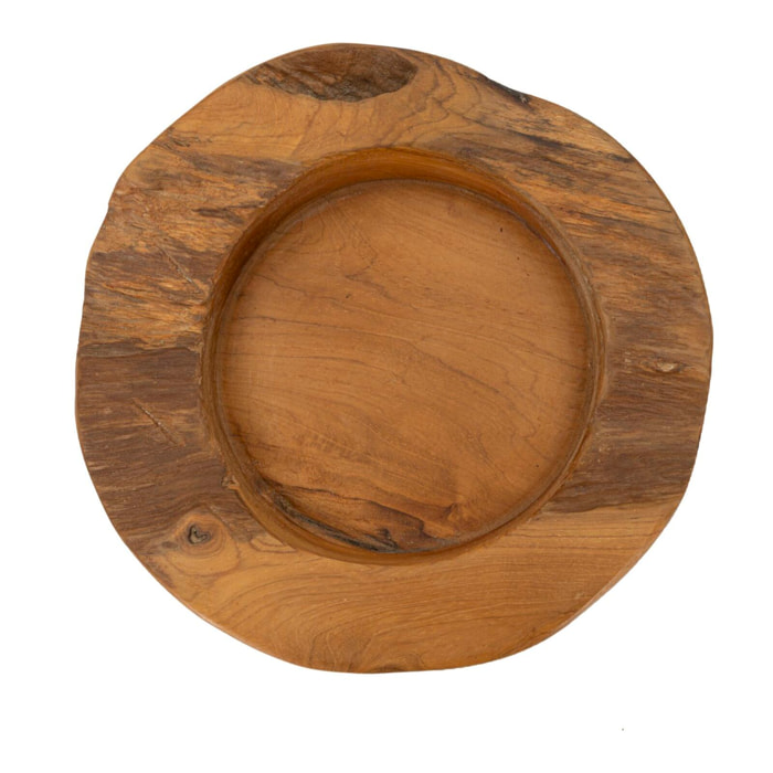 S/TASCHE ERUSI IN TEAK RIC. CM Ø 20X6 (PEZZI UNICI - NON RIP. IN SERIE)