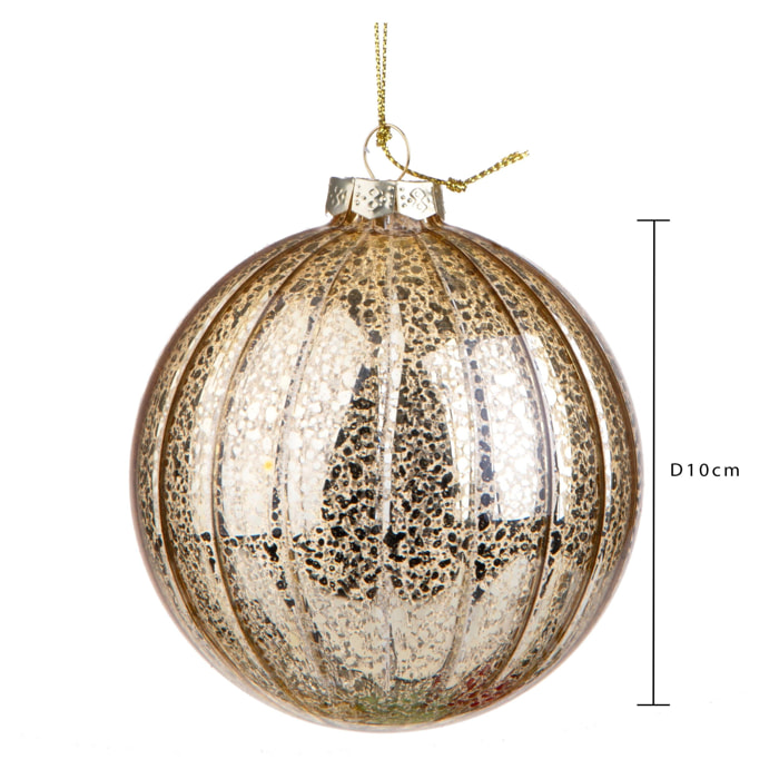 Sfera con intarsi - Pezzi 4 - Colore Dorato - 10x10Hx10cm - Bianchi Dino