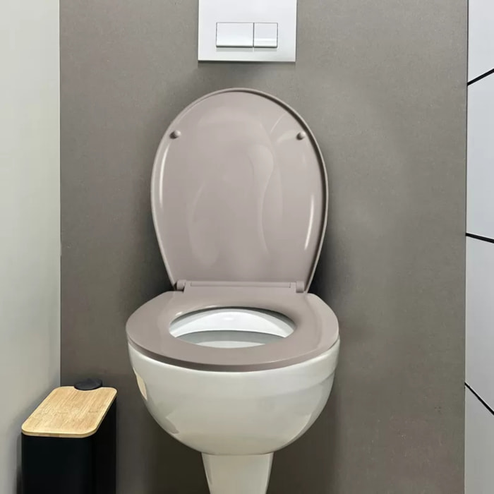 ABATTANT WC BROOKE  PP 100% RECYCLE TAUPE BRILLANT SPIRELLA