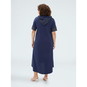 Fiorella Rubino - Vestito over in jersey con paillettes - Blu