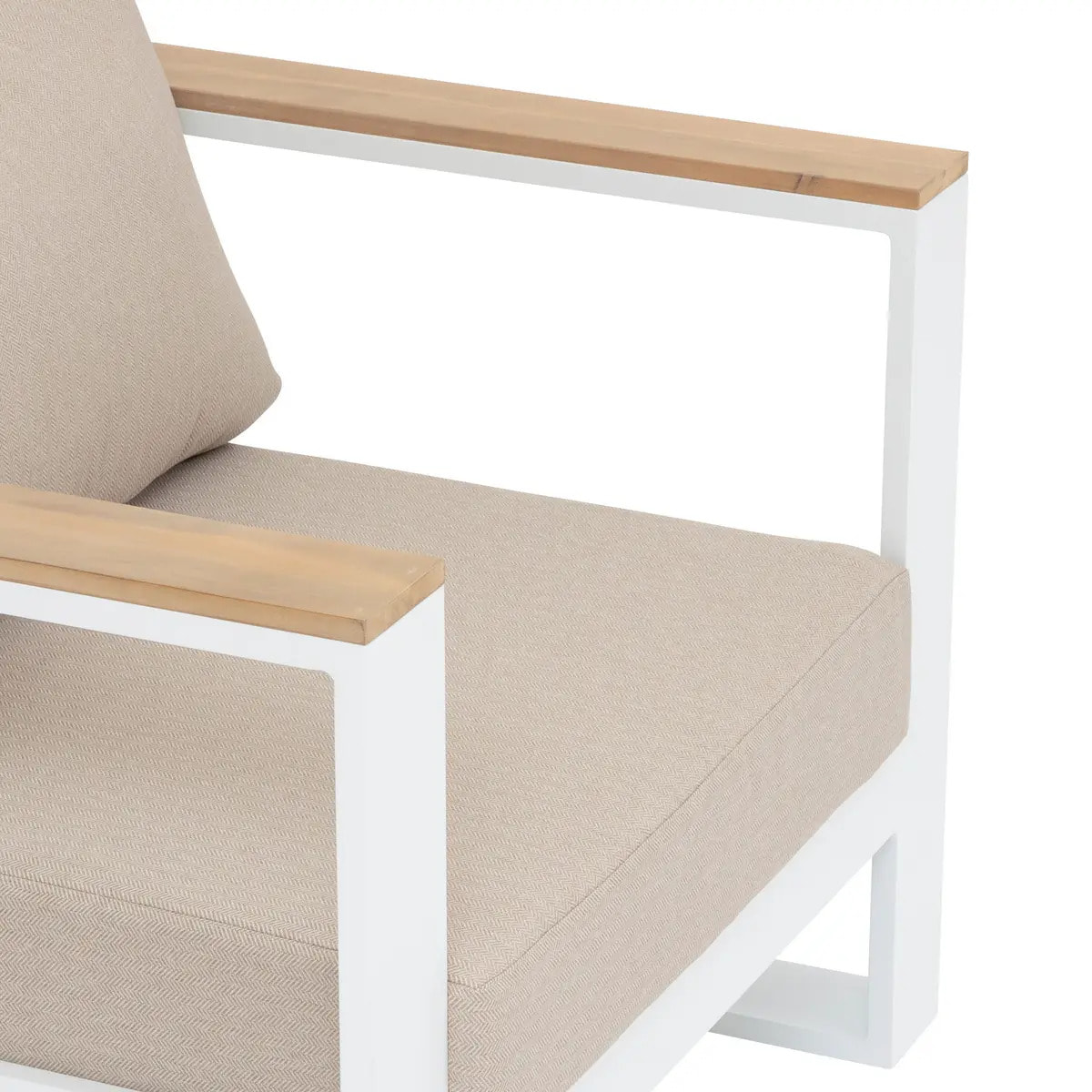 Fauteuil salon "Empéria" blanc en aluminium traité en epoxy