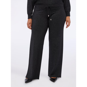 Fiorella Rubino - Pantaloni Wide Leg in maglia - Nero