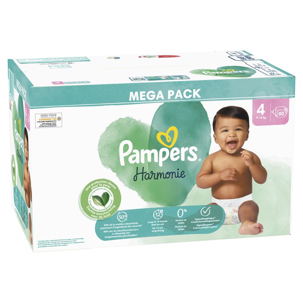80 Couches Harmonie Taille 4, 9kg - 14kg, Pampers