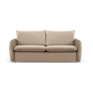Canapé convertible "Vienna" 3 places en velours beige