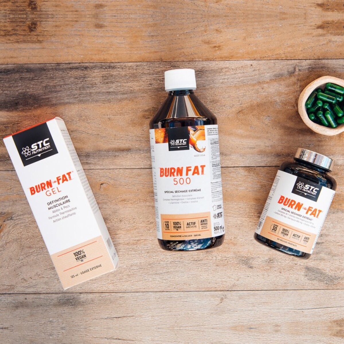 STC NUTRITION - Burn Fat 500 - Complexe brûle-graisses séchage extrême - Triple action brûle-graisses spécifique séchage + énergisant + désinfiltrant - Flacon de 500 ml