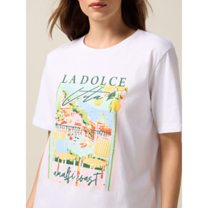 Oltre - Camiseta de punto jersey con estampado - Verde