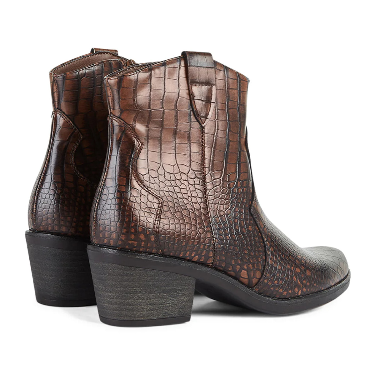 Stivaletti da donna, stile western, stampa coccodrillo