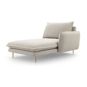 Méridienne droite "Vienna" en tissu structurel beige clair