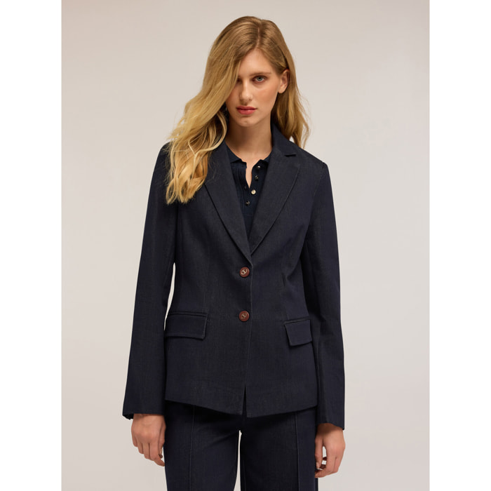 Motivi - Chaqueta blazer de mezclilla - Azul