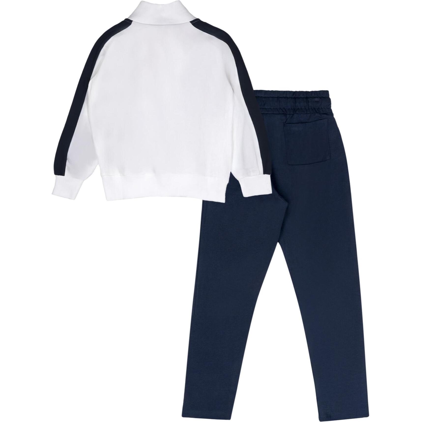 Tuta da bambino in cotone non garzato con colletto e zip Leone New Basic
