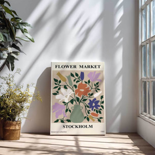 Tableau Flower Market fleurs rouges modernes Toile imprimée