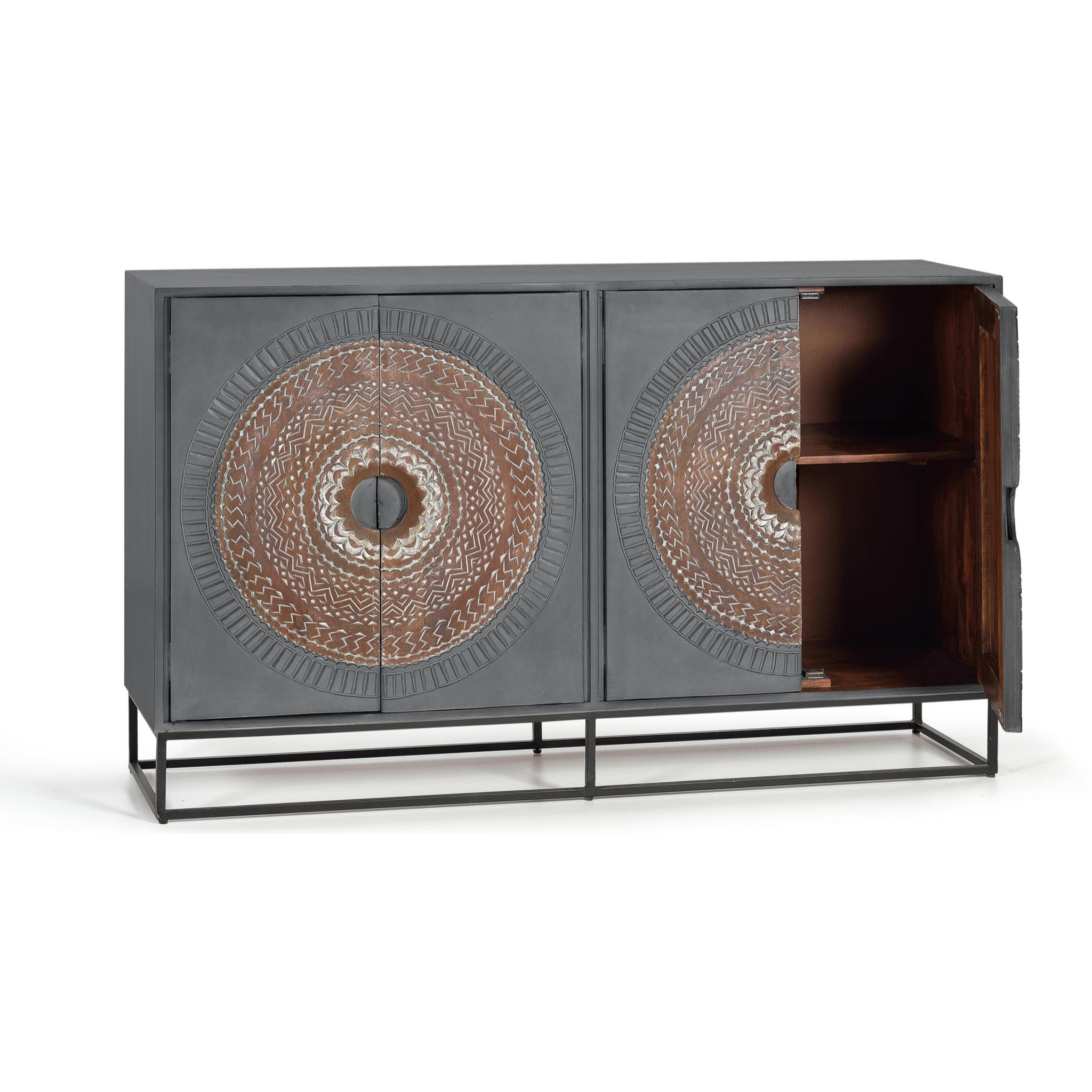 Aparador de Madera de Mango Estilo Étnico Contemporáneo Industrial