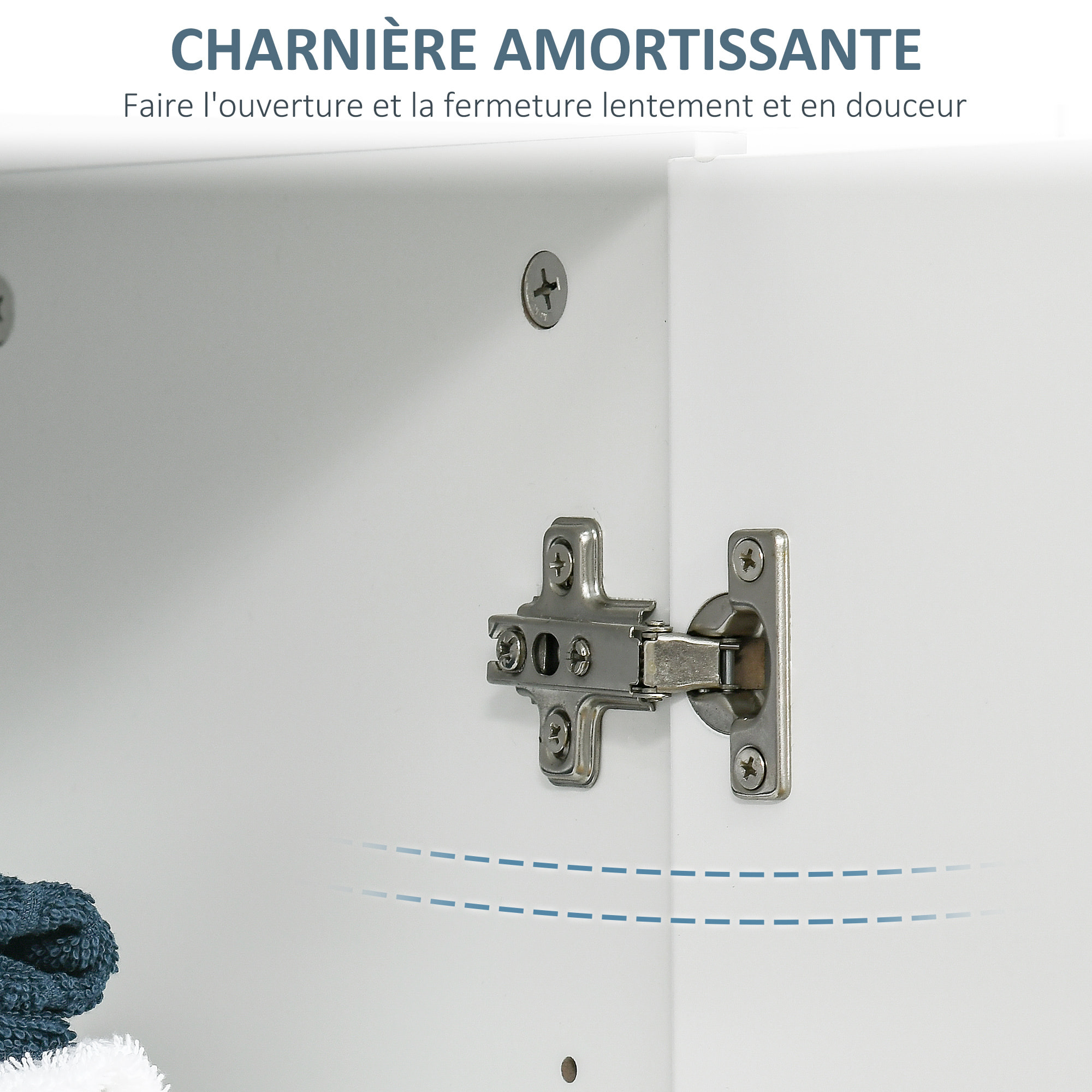 Meuble bas de salle de bain sur pied - 2 portes, 2 étagères réglables - dim. 60 x 30 x 80 cm - MDF blanc