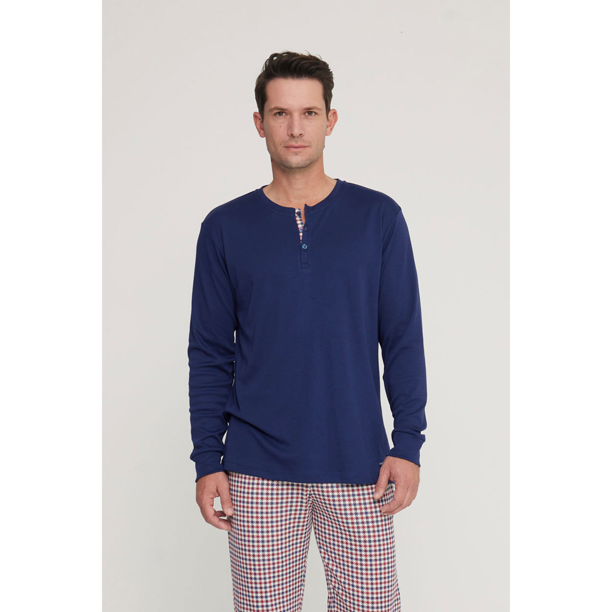Pigiama uomo yuppie in caldo cotone con collo tre bottoni Noidinotte