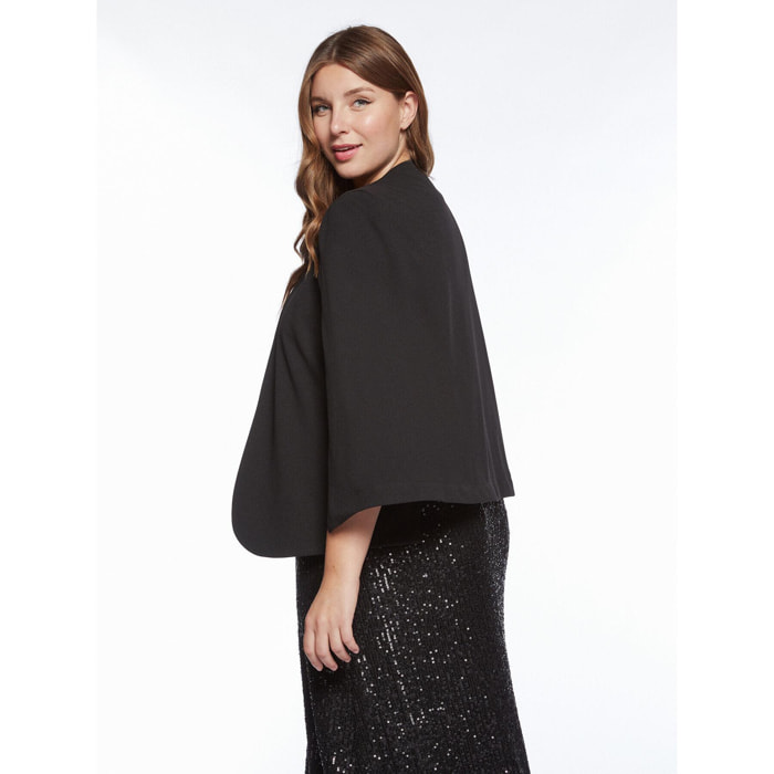 Fiorella Rubino - Cappa nera con maniche cloak - Nero