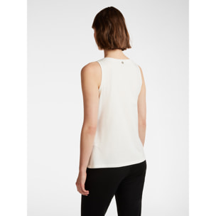 Elena Mirò - Top con cadena de strass - Blanco