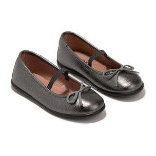 Ballerine da bambina in piombo metallizzato B&W