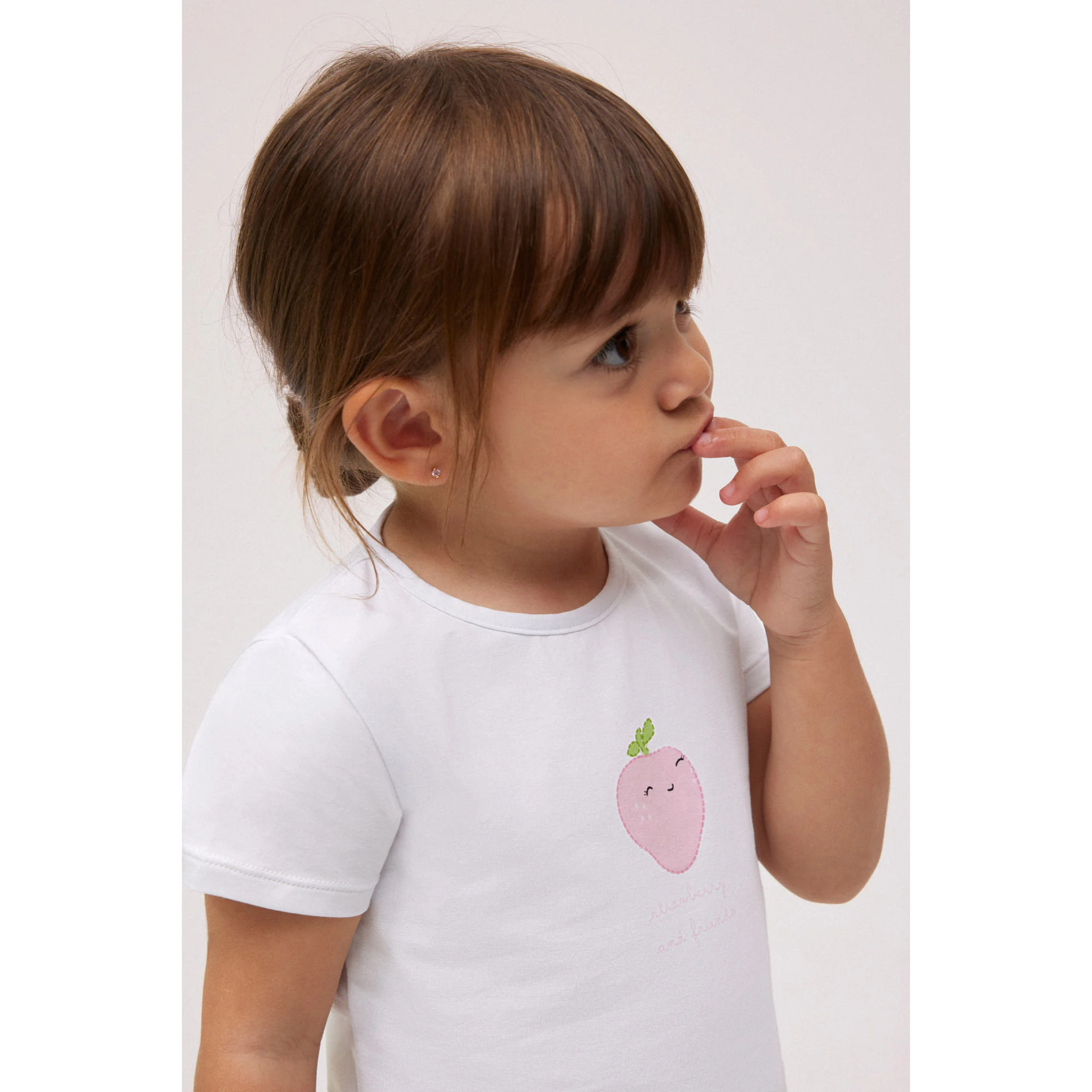 Set costume da bagno e maglietta a quadretti rosa baby