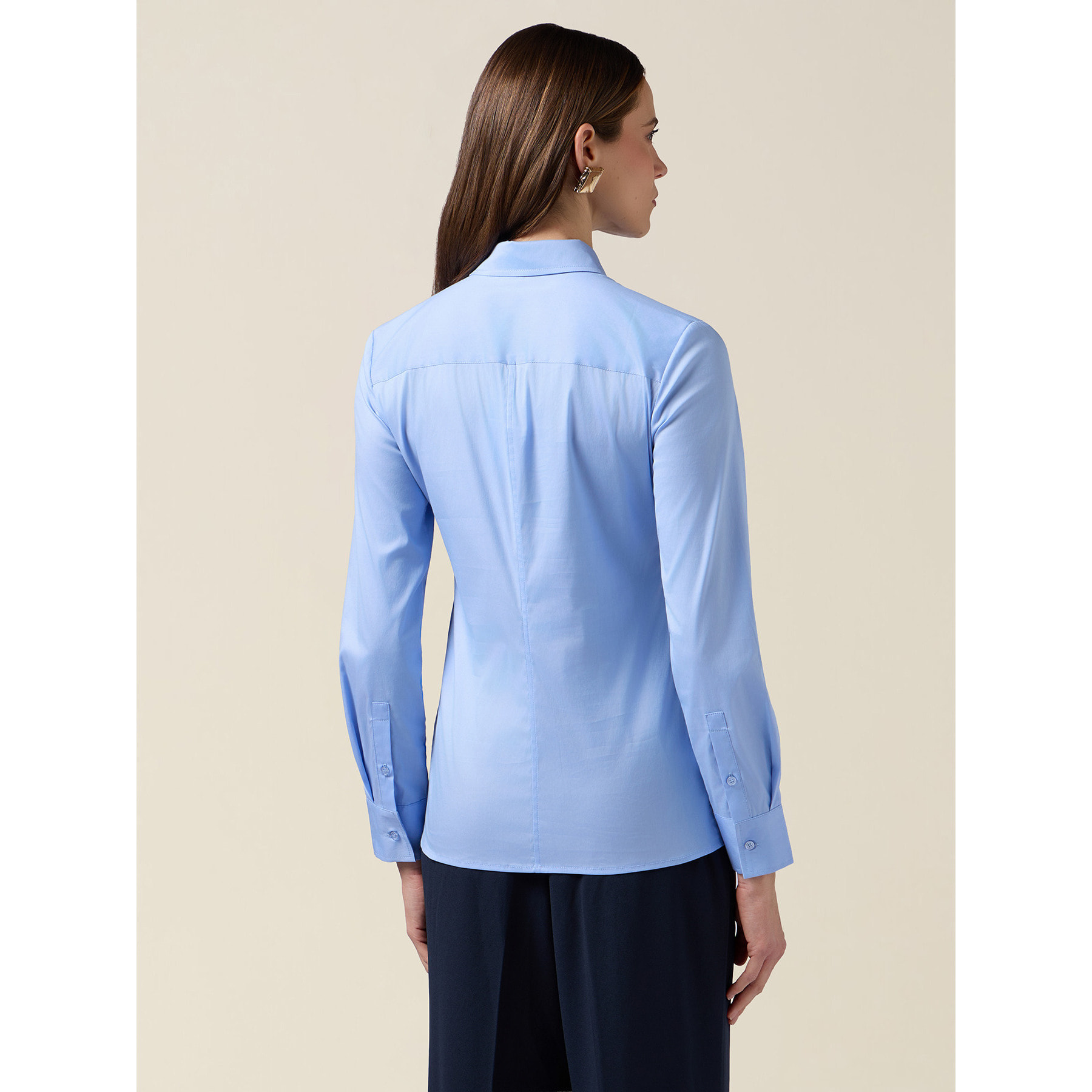 Oltre - Camisa básica de popelina - Light - blue