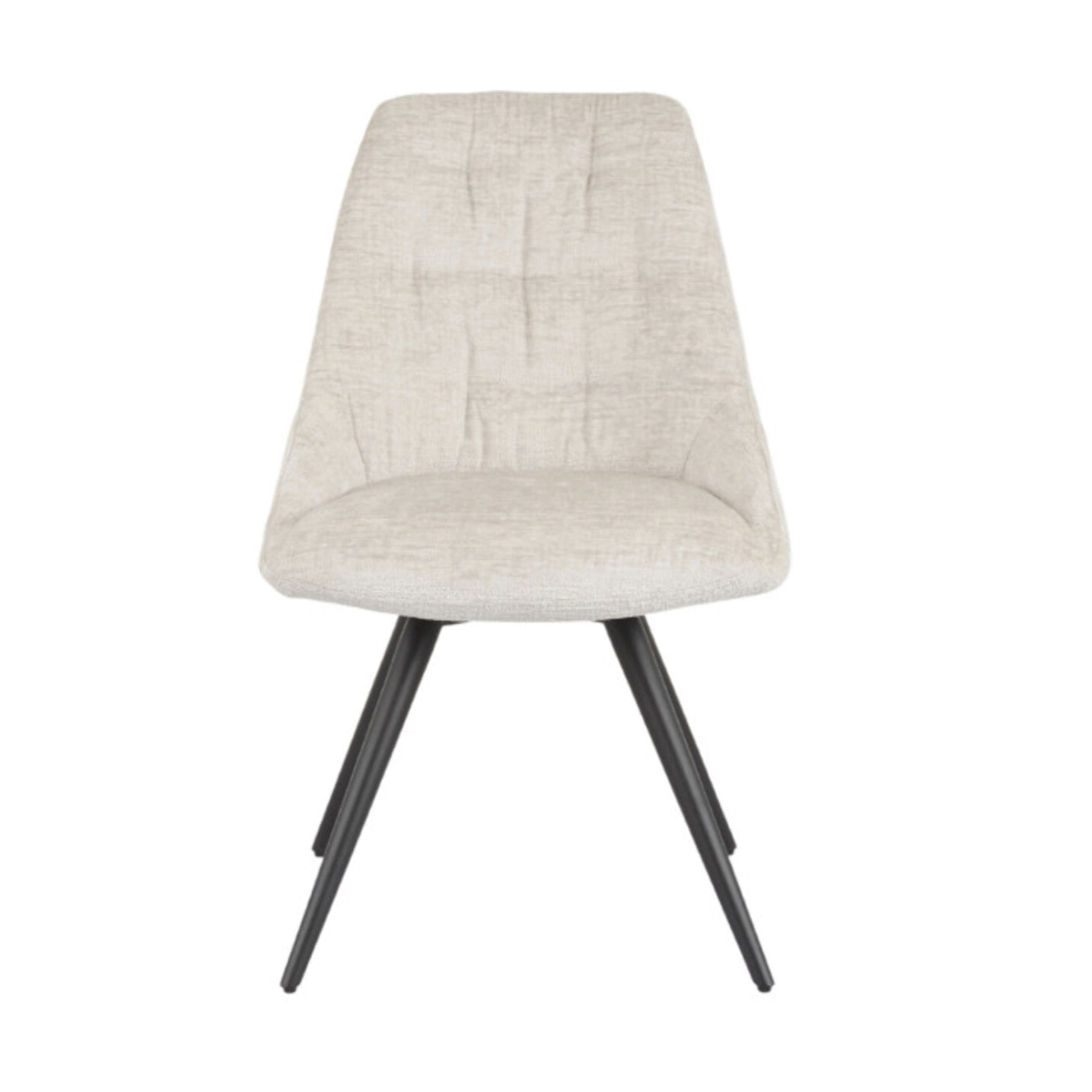 Chaise rotative 180° en tissu doux et pieds en métal noir - TOINOU