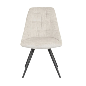Chaise rotative 180° en tissu doux et pieds en métal noir - TOINOU