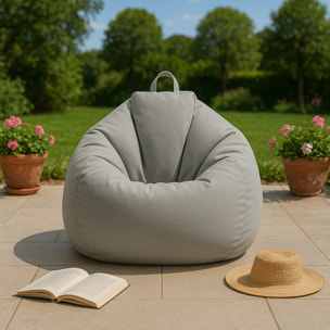 Pouf poire d'extérieur 130x115cm gris KAYAR