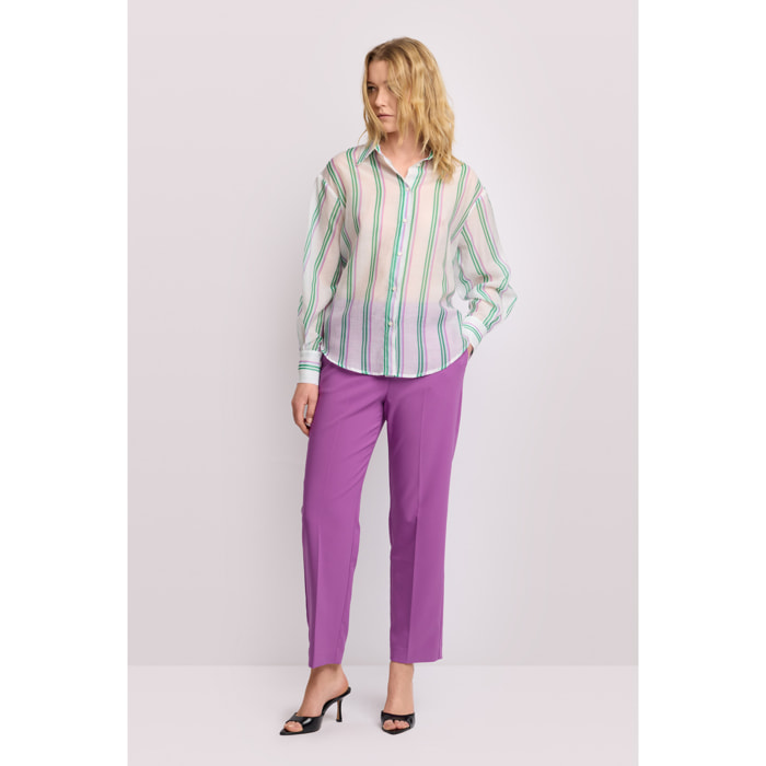 Kocca - Camicia a righe con nodo Donna, Tinta unita, Colletto di camicia