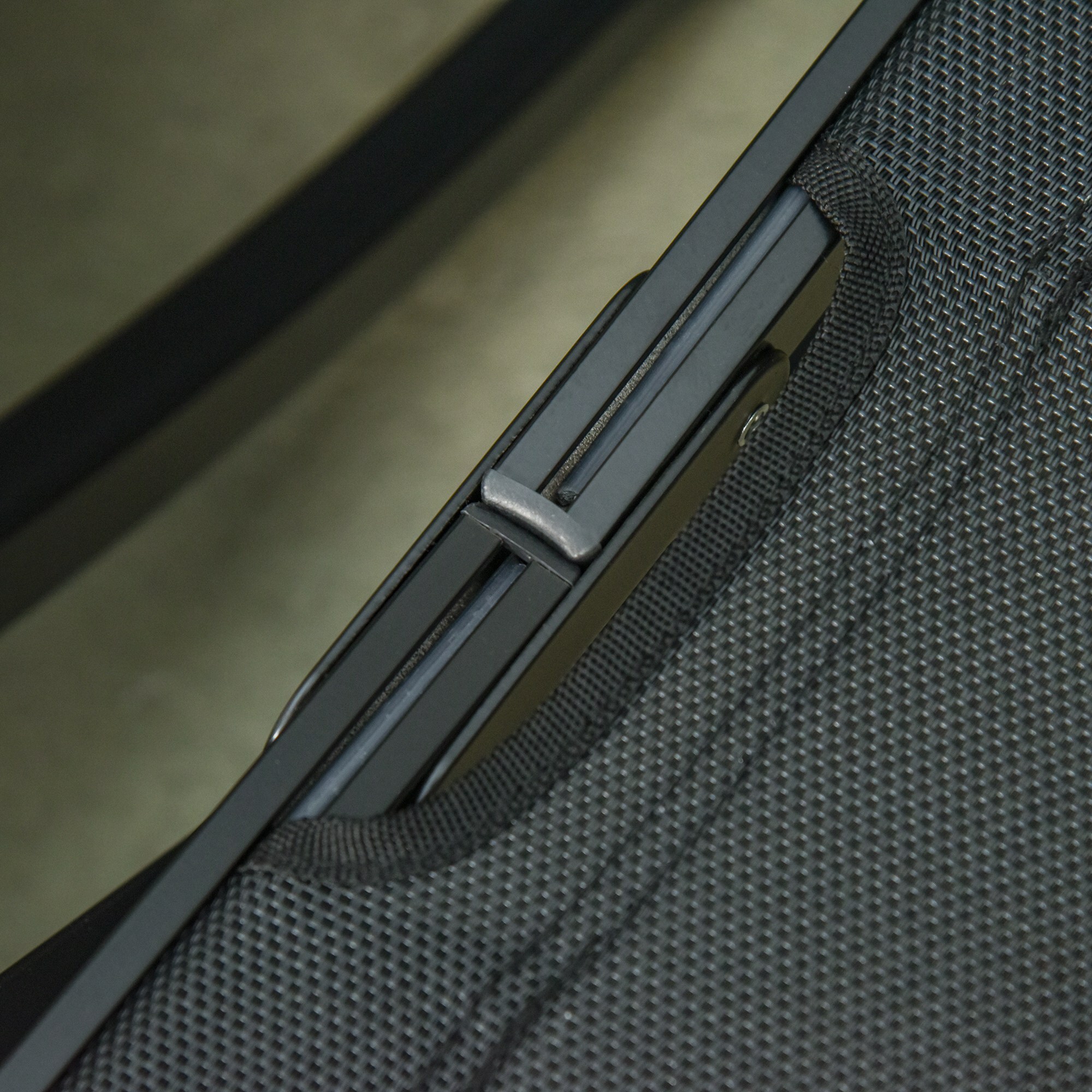 Conjunto de Sombrilla Doble y 2 Tumbonas Plegables en Forma de S para Piscina Patio Jardín Terraza 4,55x2,65x2,38 m 165x61x63 cm Beige y Negro