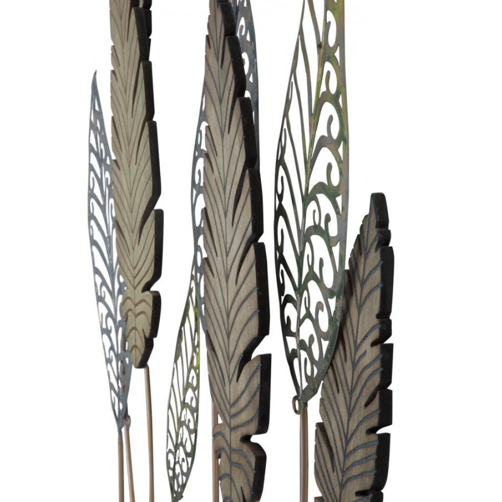 PANNELLO IN FERRO E LEGNO FOGLIE -C- CM 75X2,5X87