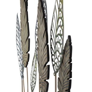 PANNELLO IN FERRO E LEGNO FOGLIE -C- CM 75X2,5X87