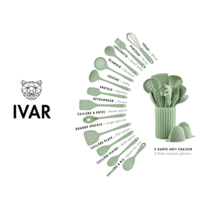 Set d'ustensiles de cuisine en silicone IVAR - 15 pièces